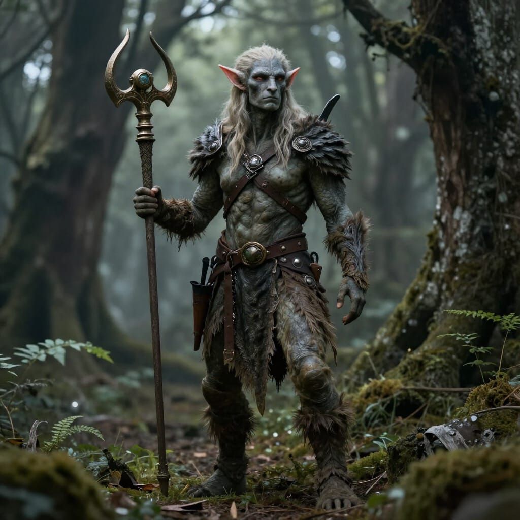 Tiefling Forest Guardian Protecting Ancient Woods