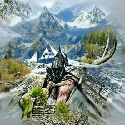Skyrim Character in Snowy Landscape