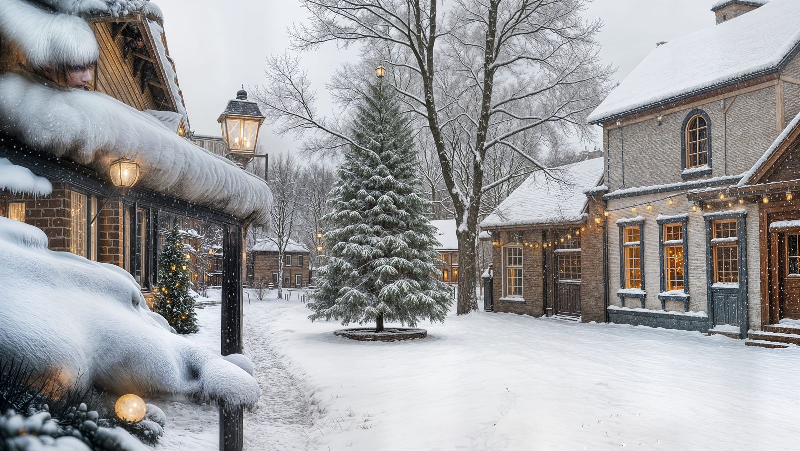 Idyllic Winter Wonderland Christmas Scene