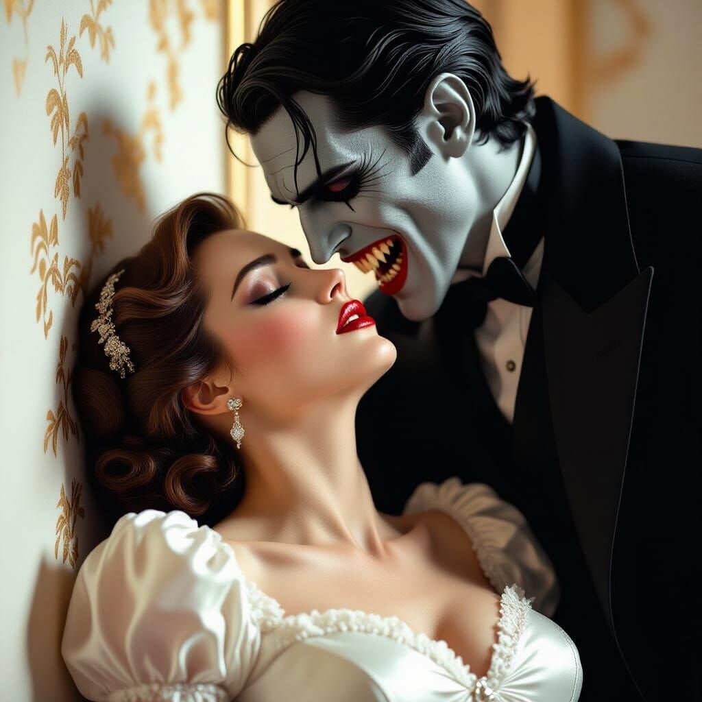 Dramatic Vampire Scene in Hyperrealistic Style