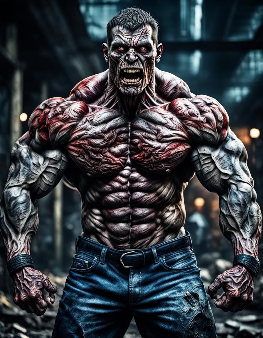 monster zombie massive muscular muscle man