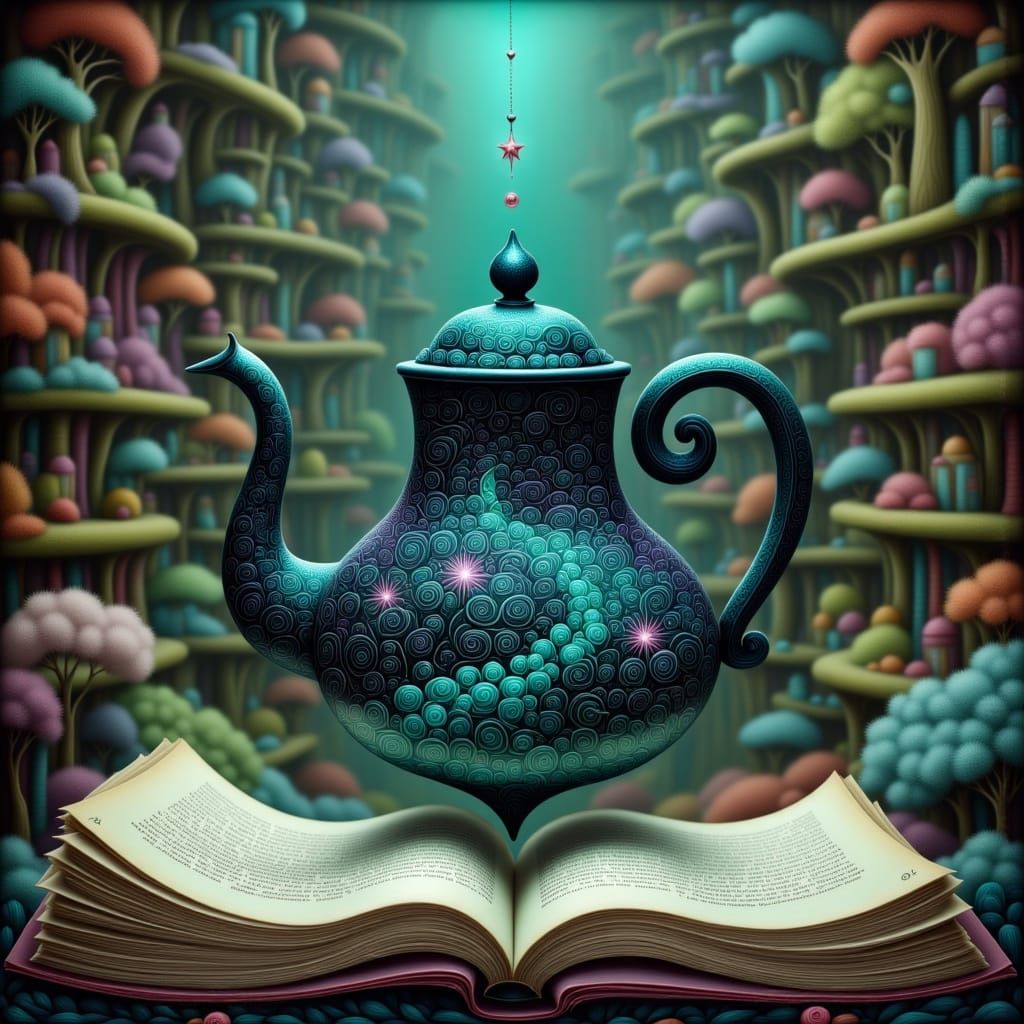 Obsidian Teapot in Zero-Gravity Library