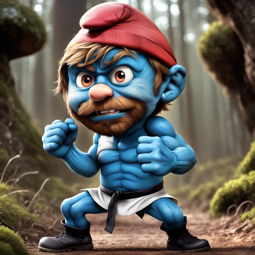 Anime Smurf's Dynamic Fight Scene