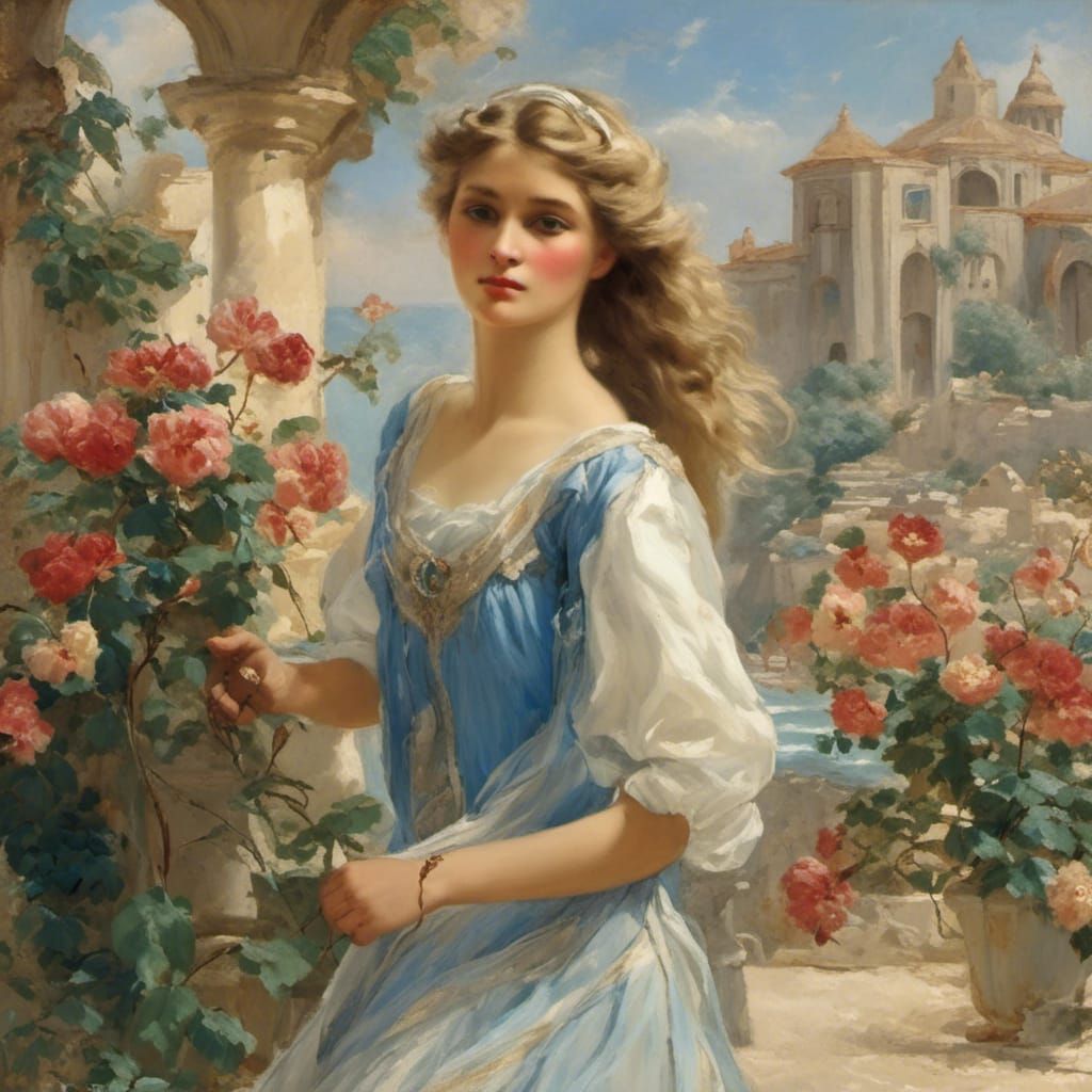 Hyperrealistic Model on Seafront Promenade