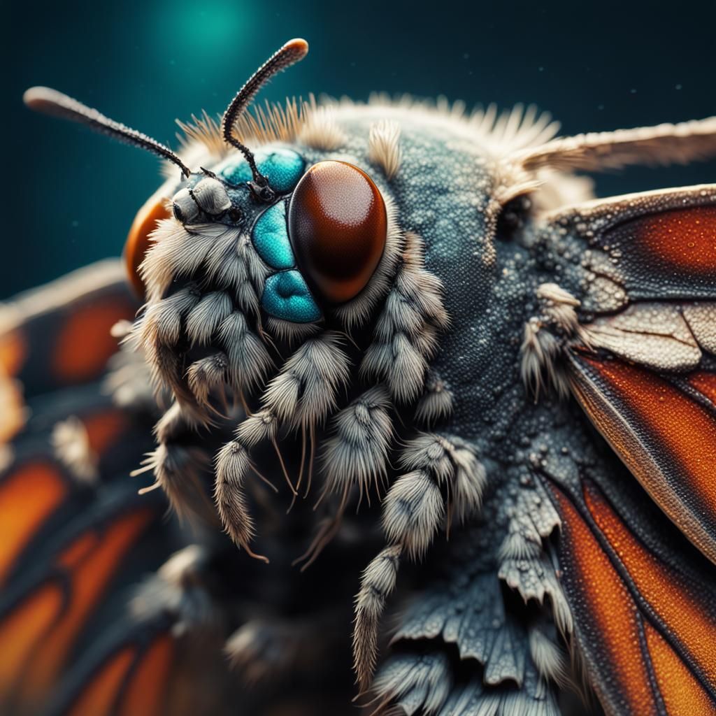 Photorealistic Macro View of a Death Moth's Wings