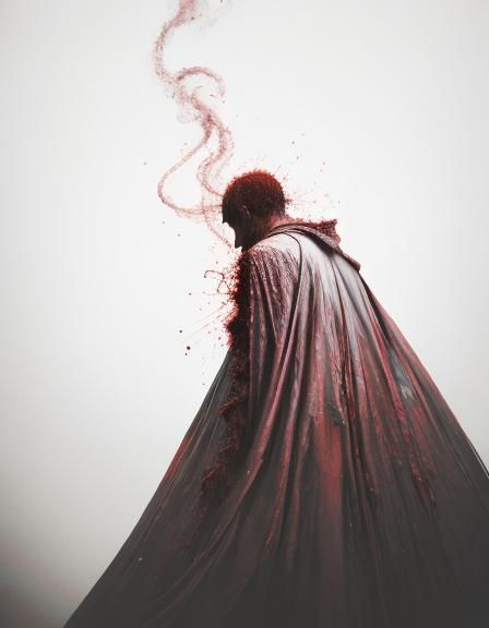 Existential Dieselpunk Figure in Renaissance Horror Style