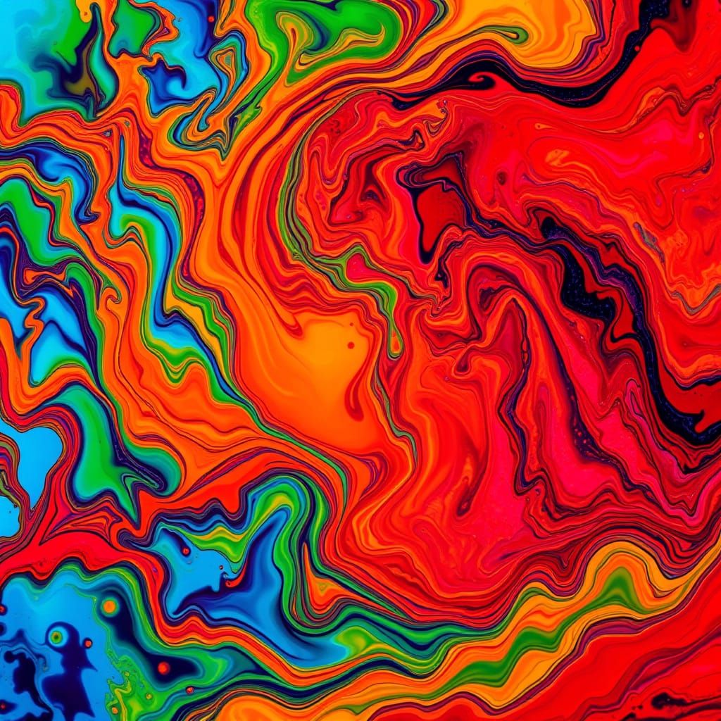 Vibrant Swirling Pattern in Colours of Turmoil
