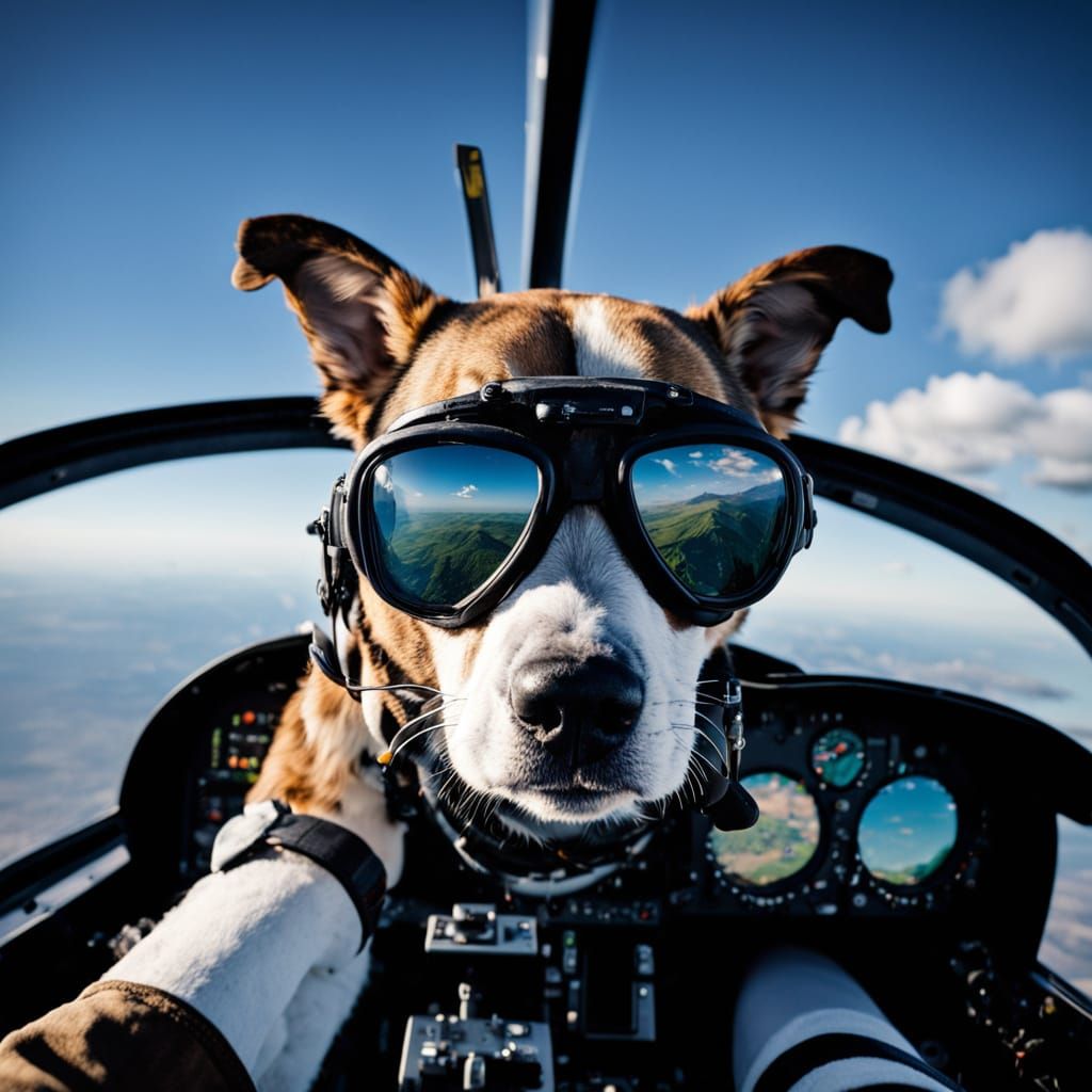 Dog Pilot Takes Flight in Vibrant Aviation Scene