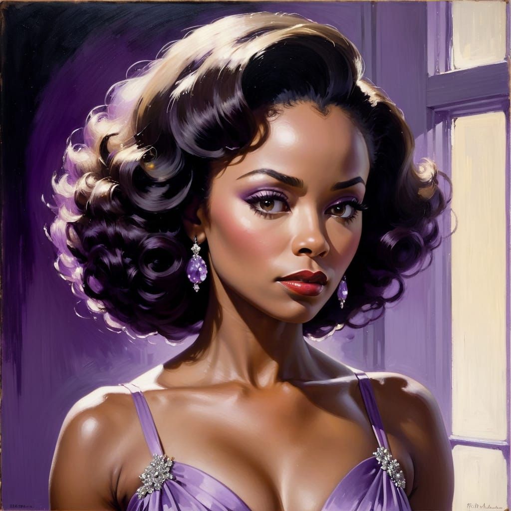 Anxious Woman in Film Noir Impressionism