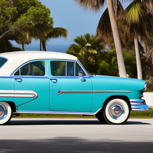 Baby Blue Sunning: 1950s Ford Fairlane