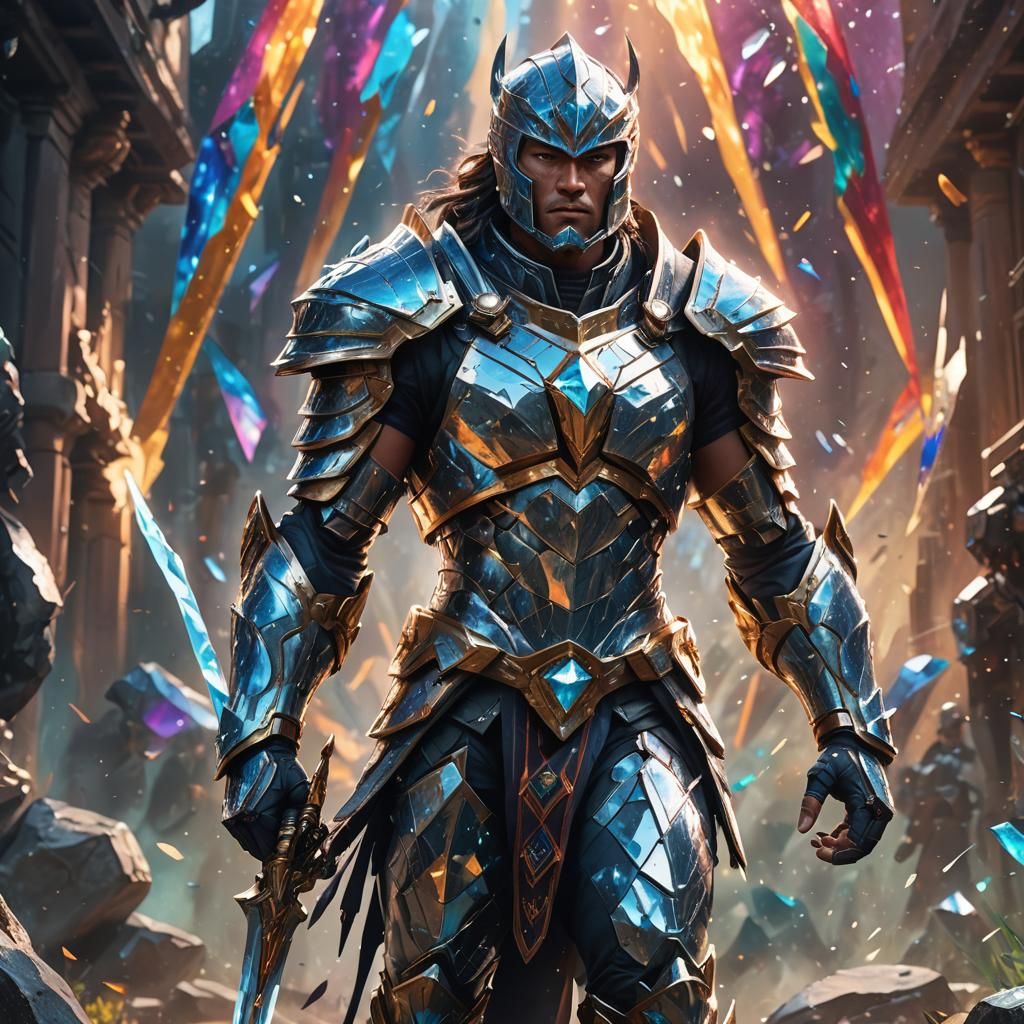 Diamond Warrior Concept Art in Splash Art Style