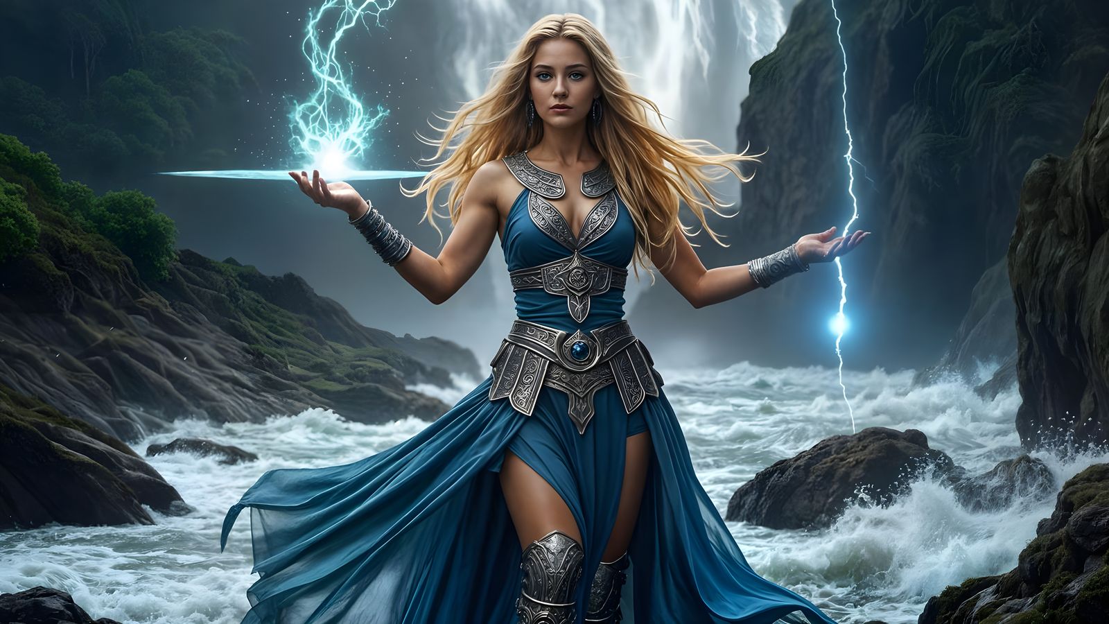 Amazonian Goddess Unleashes Elemental Fury in Ancient Bronze...