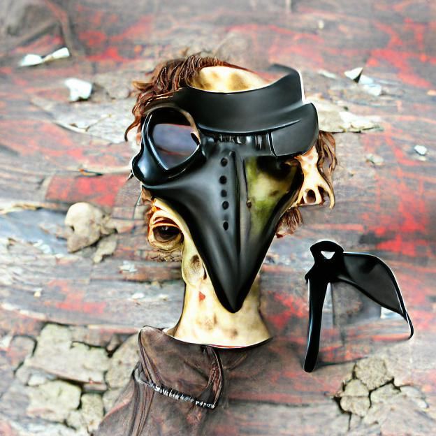 Plague Mask Death Figure in Post-Apocalyptic Horror