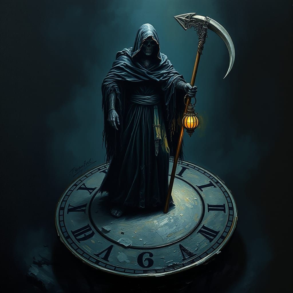 Death on Time Dial: Impasto Painting