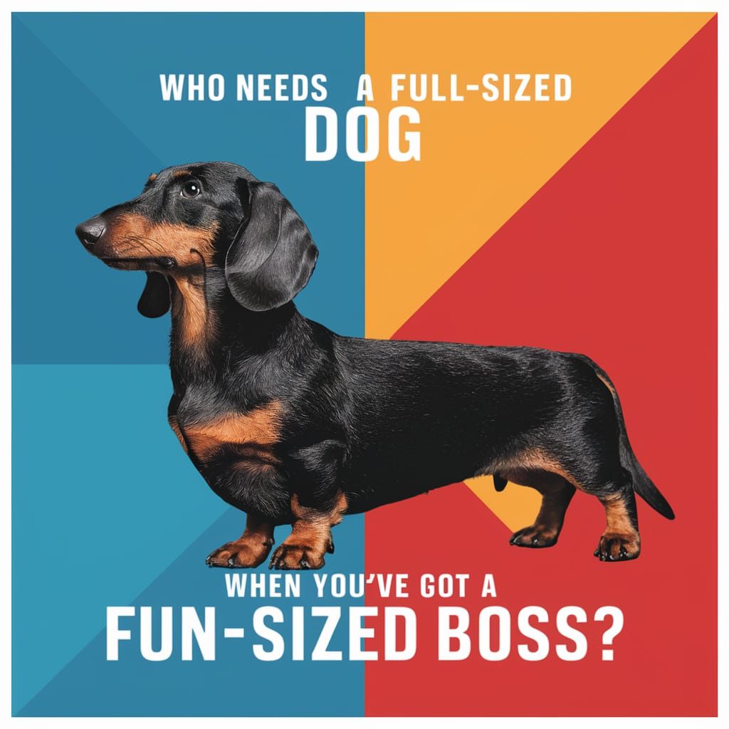 Dachshund Pop Art: Fun-Sized Boss in Bauhaus Style