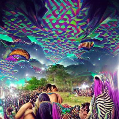 Psychedelic Abstract Art with Swirling Colors