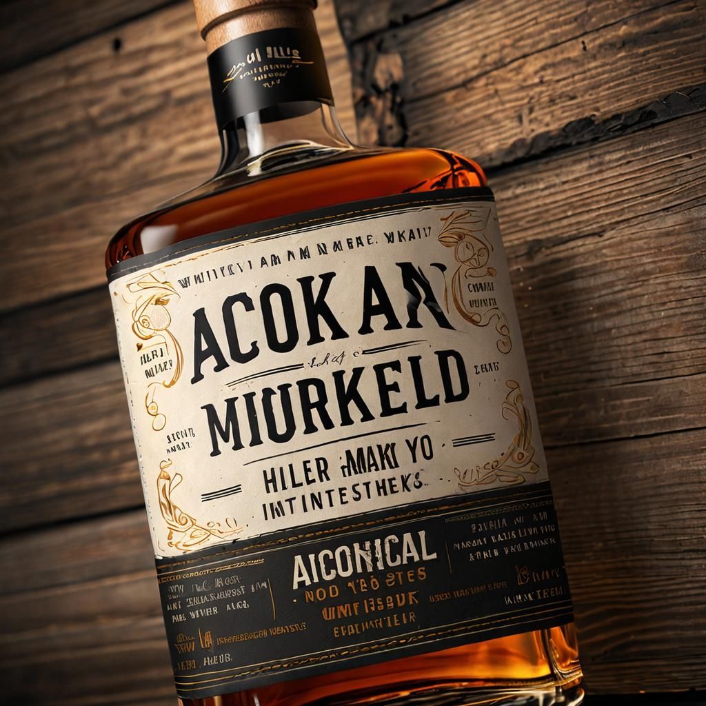 Whiskey Bottle with Humorous Label: Product Photography