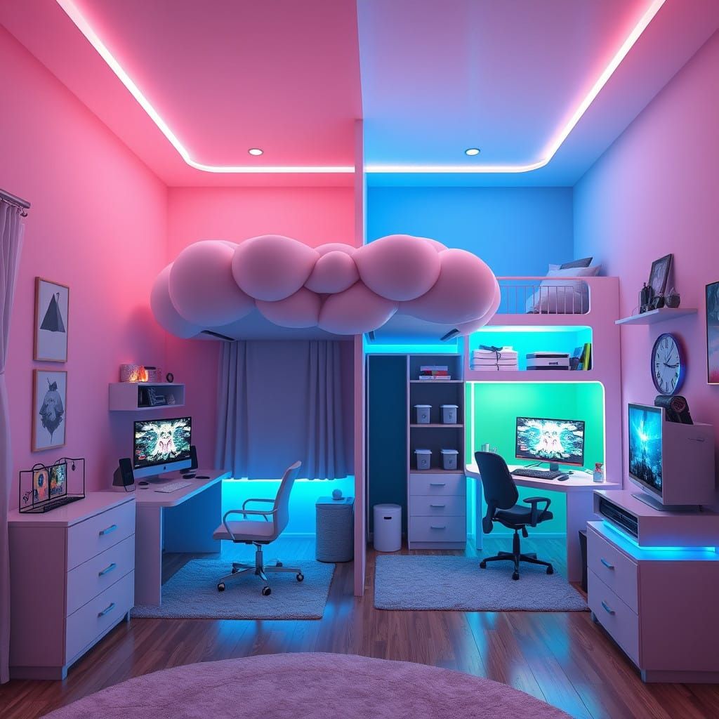 Whimsical Fantasy Bedroom in Dual Aesthetic