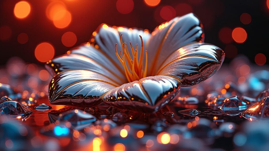 Chrome-Löwenzahn Spiegel-Glanz-Crome in Futuristic Style