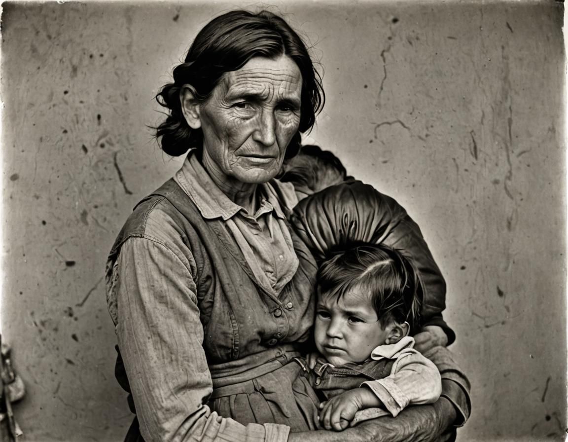 Migrant Mother: A Dorothea Lange-Style Portrait