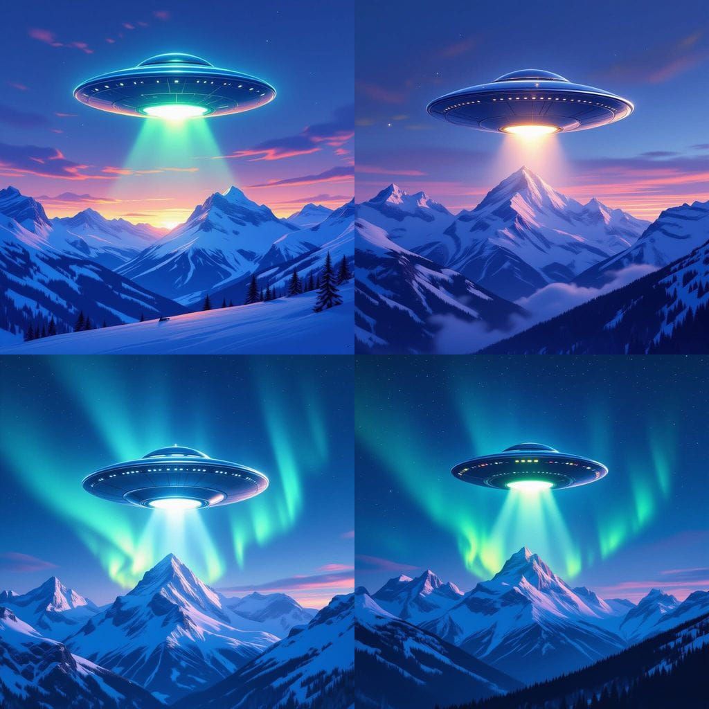 UFO Hovering Over Canadian Landscape