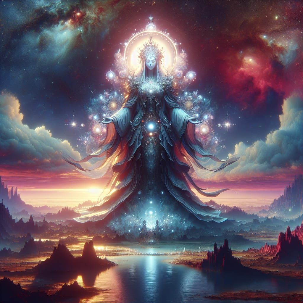 Queen of Peace: Cosmic Entity in Digital Art