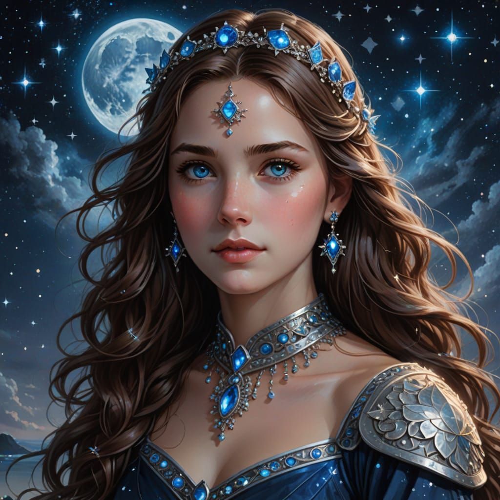 Surreal Goddess of the Sea Revealed in Celestial Portrait