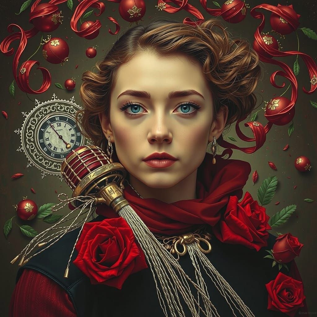 Abstract Swirling Red Forms