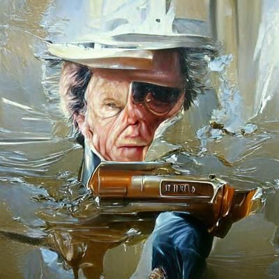 Dirty Harry Oil Painting in Gurney Style