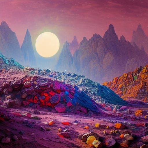 Crystal Desert: A Strange Fantastical Painting Masterpiece