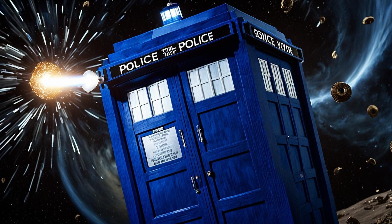 TARDIS and Tenth Doctor in Time Vortex