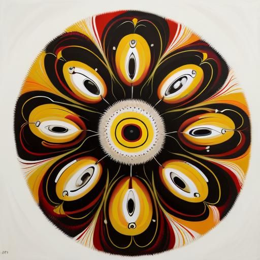 Abstract Badger Faces in White Oil Painting