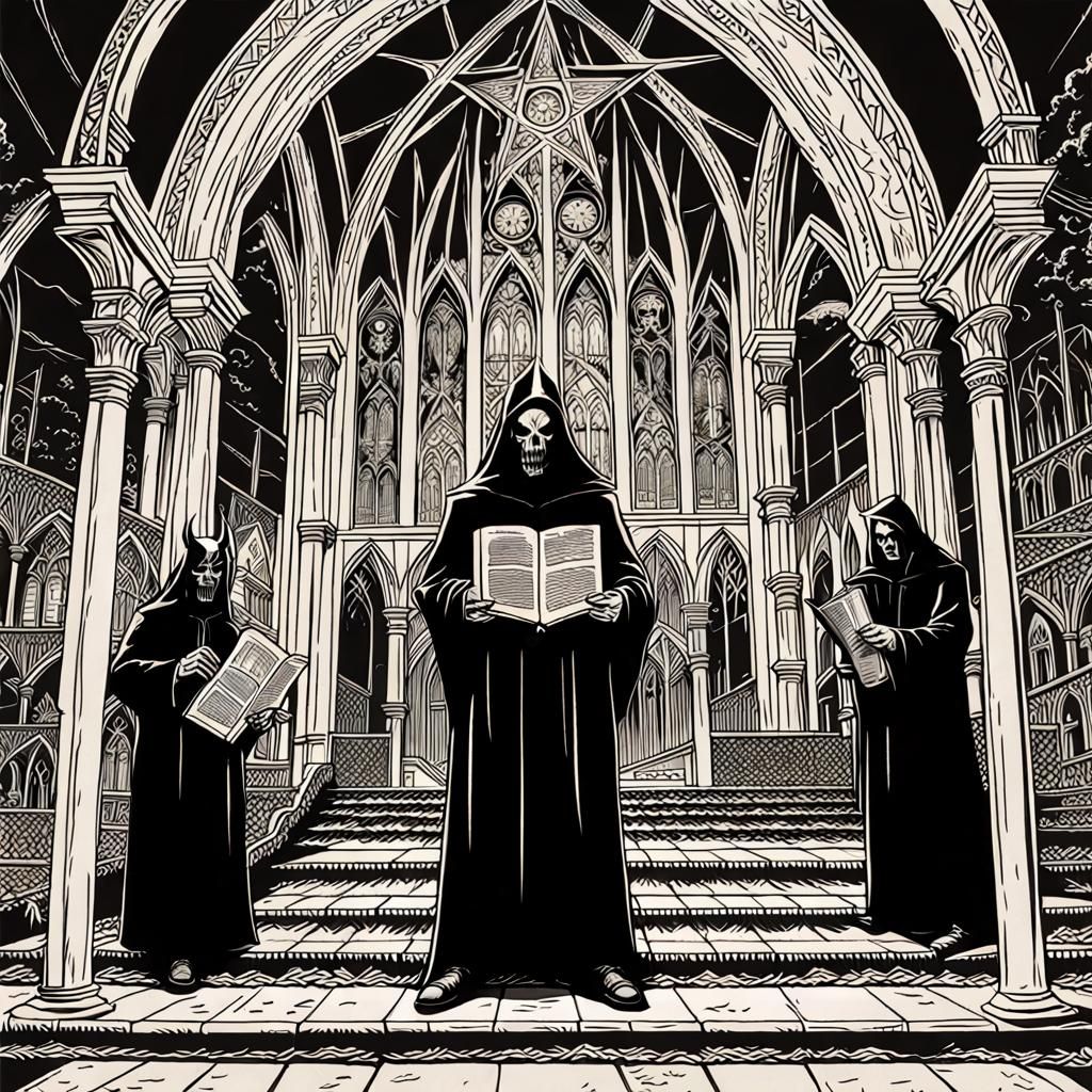 Abhagog Album Cover: Satanic Ritual in Comic Book Style