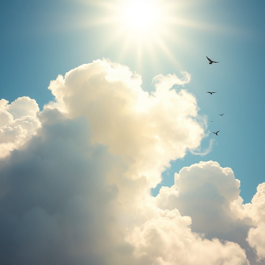 Ethereal Face in Springtime Clouds