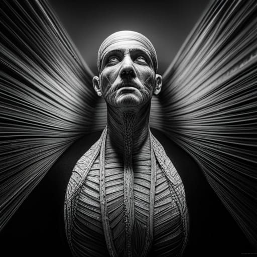 The Mummy: Black and White Hyperrealistic Photo