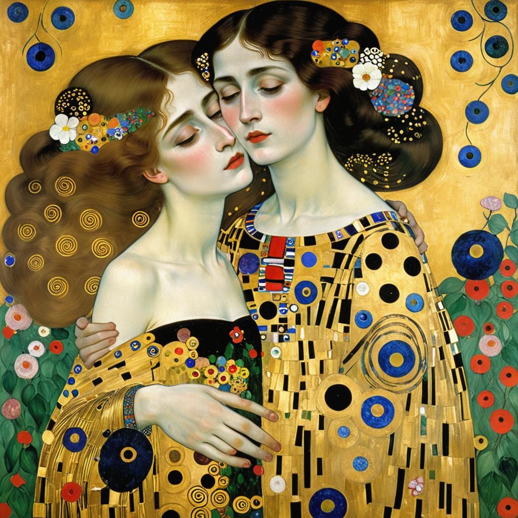 Happy Princess in Art Nouveau Style