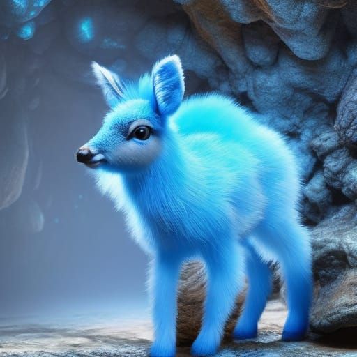 Cute blue skin baby deer