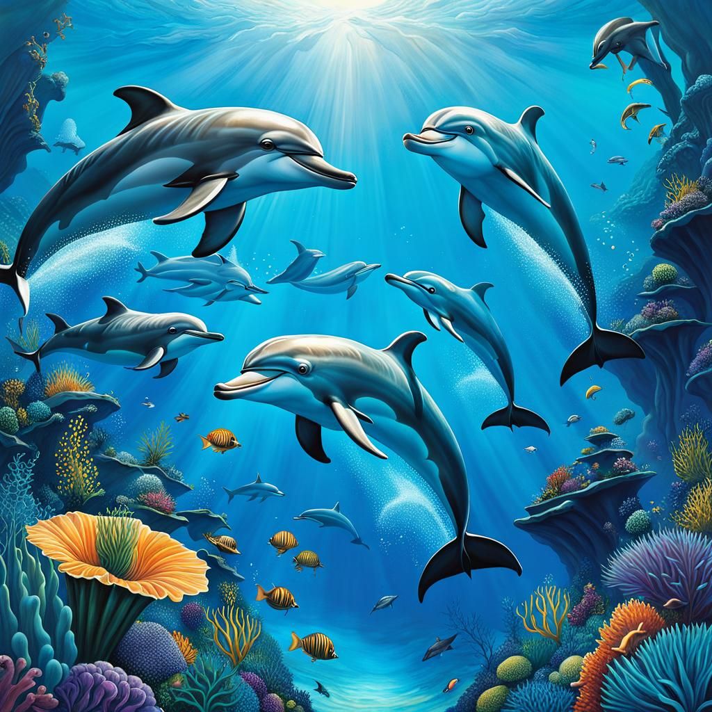 Dolphins in Surreal Underwater Acrobatics