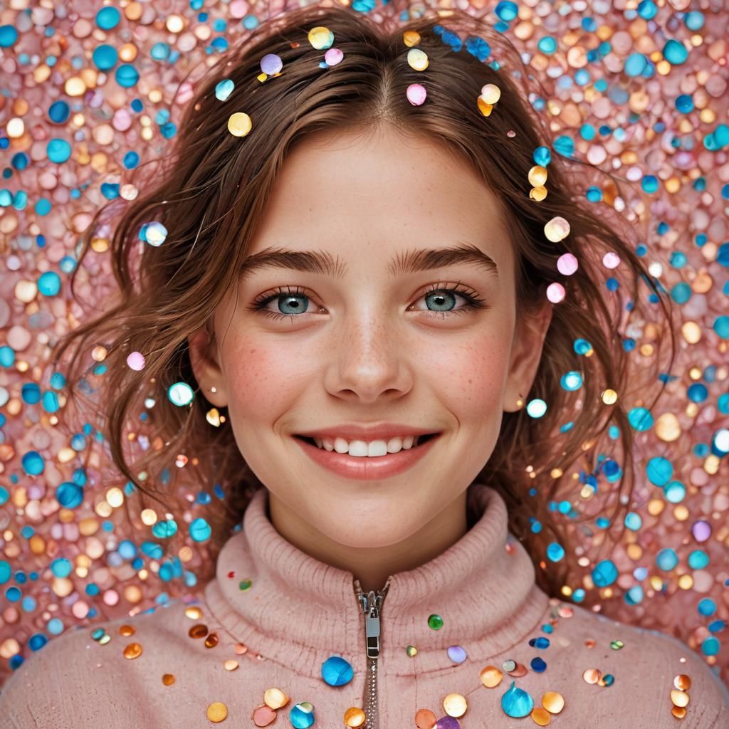 Smiling Girl Portrait in Vibrant Colors