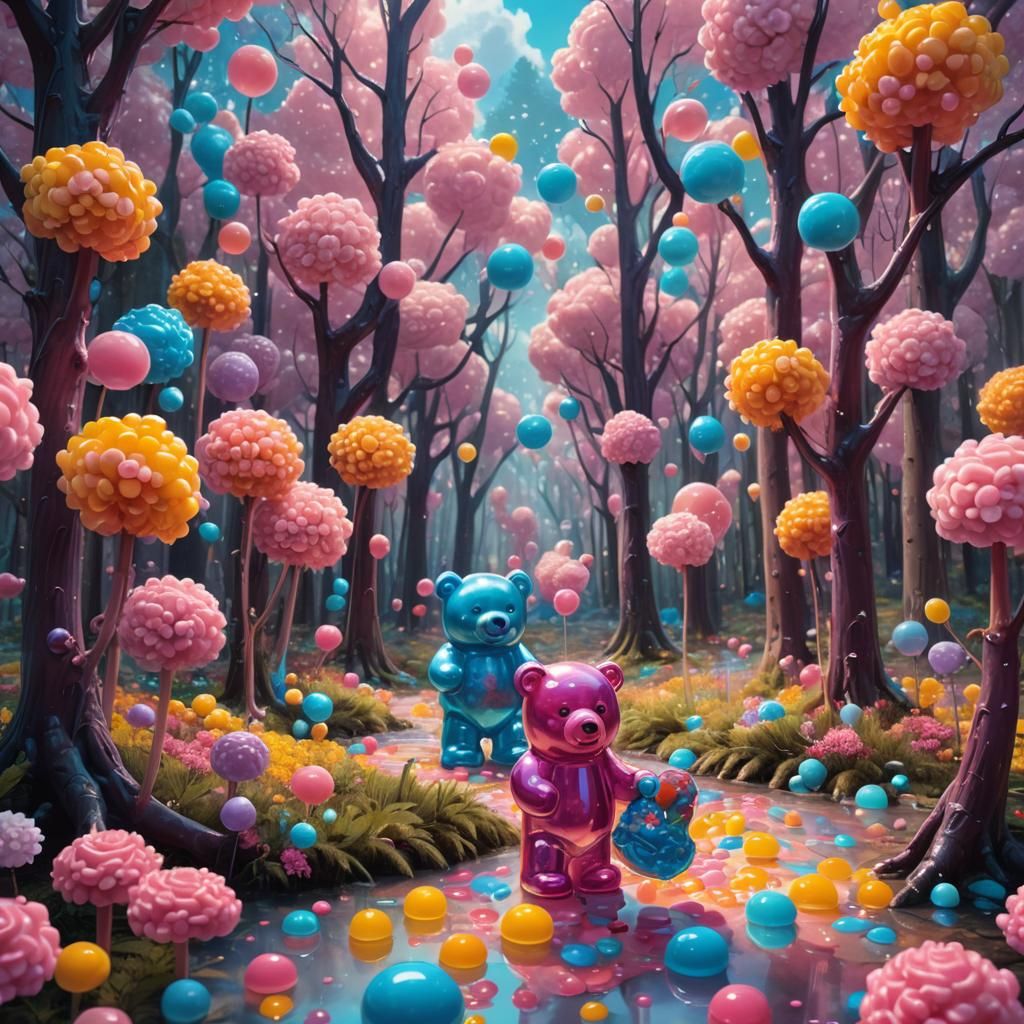 Gummy Bear in Sugary Forest: Concept Art