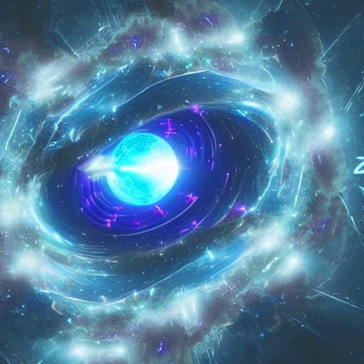 Alcubierre Drive Spaceship Concept Art in Warp