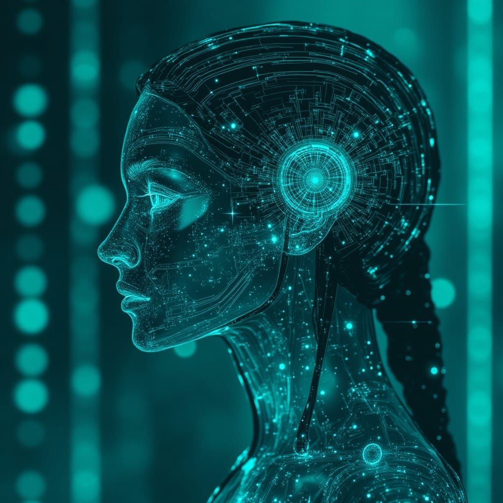 Cyan Cyberpunk Portrait