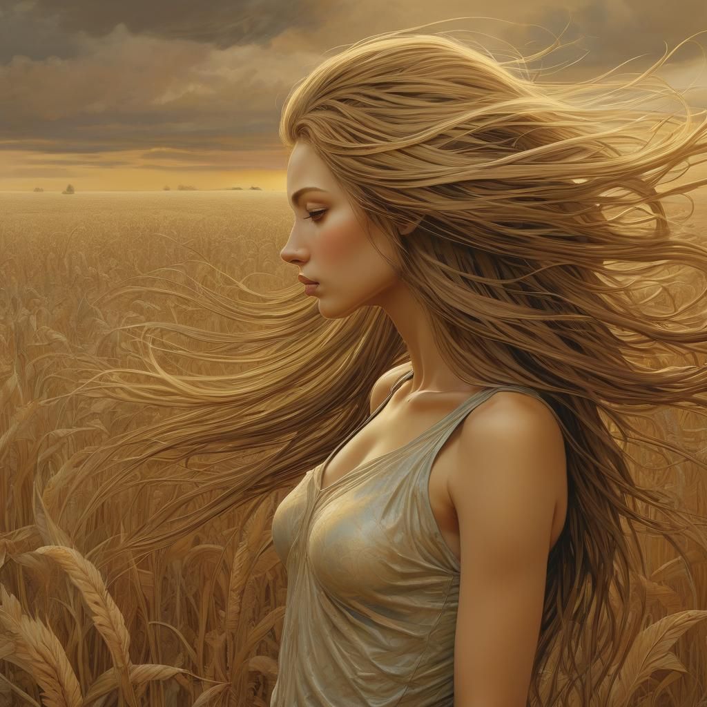 Golden Hair in the Style of Comic Book Art