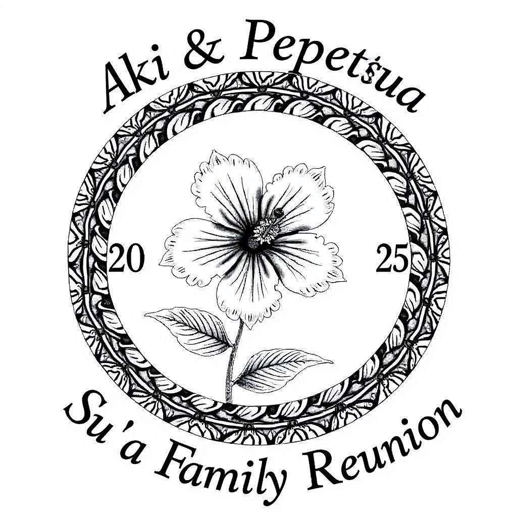 Samoan Tattoo Circle Frame with Flower