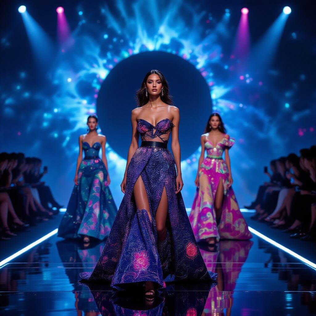 Nebula Dresses on a Black Hole Runway