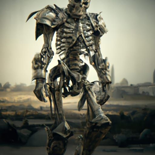 Giant Armored Skeleton: Dark Fantasy Concept Art