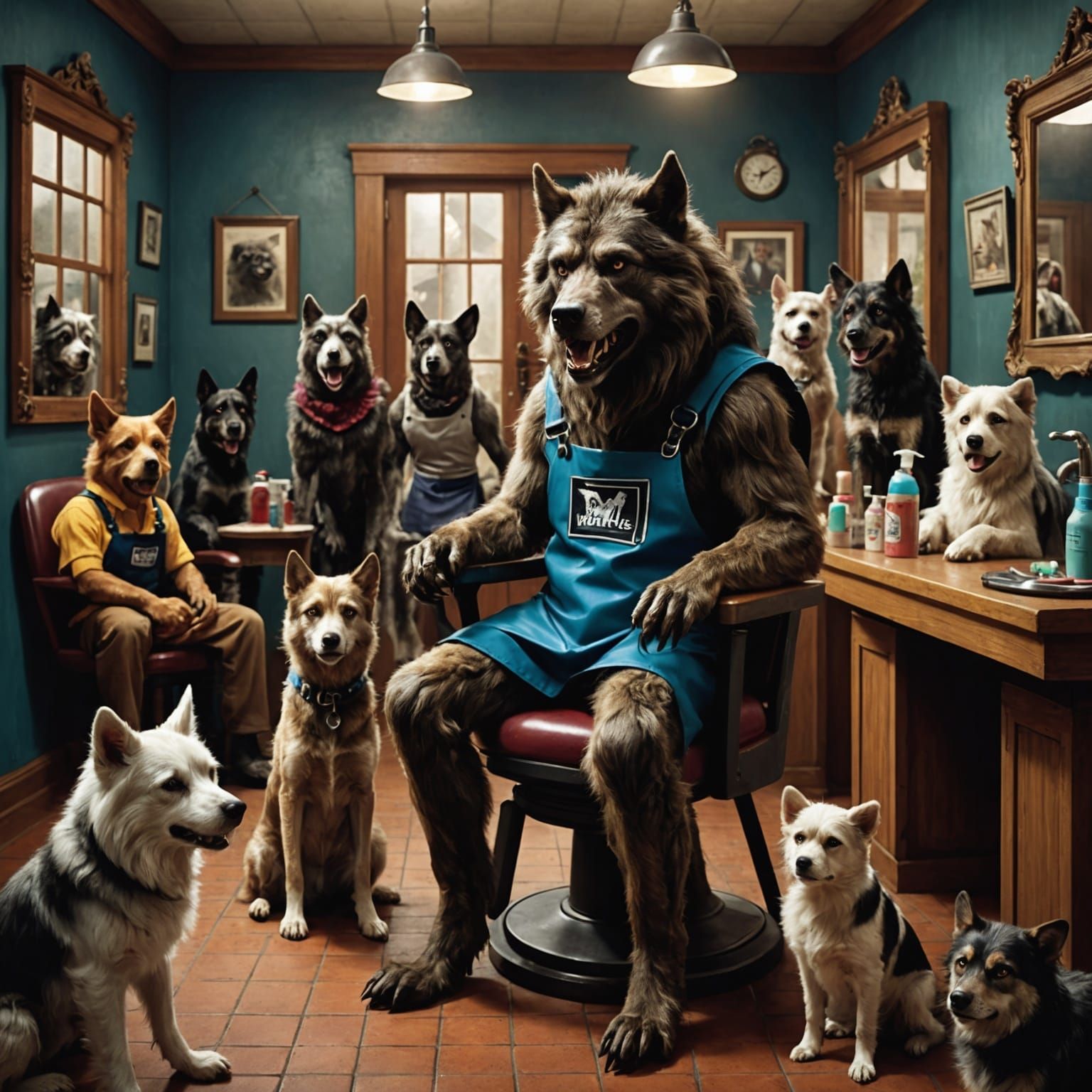 Werewolf's Awkward Grooming Visit: A Matte Painting