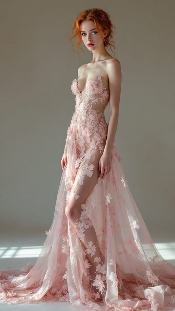 Ginger Haired Model in Timeless Fashion Editorial