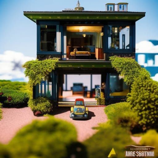 Steampunk Diorama: People in Glass House