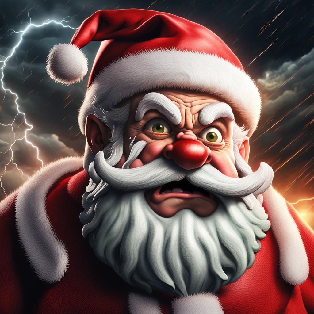 Menacing Santa Claus Ogre in Dark Fantasy Style